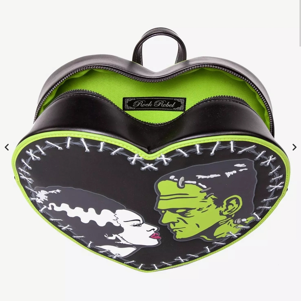 🎉SALE🎉 Rock Rebel Universal Monsters Frankenstein & Bride Mini Backpack - Picture 3 of 5